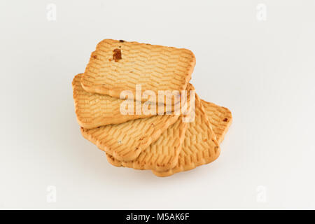 Slide of rectangular pastry on white background Stock Photo