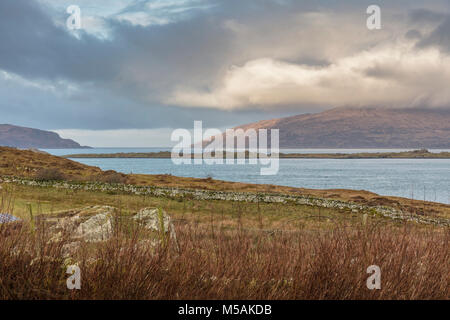 Scarba, Jura (left) Western Isles,Corryvreckan, Winter, Argyll and Bute,  Scotland, United Kingdom, UK Stock Photo