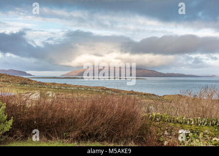 Scarba, Jura (left) Western Isles,Corryvreckan, Winter, Argyll and Bute,  Scotland, United Kingdom, UK Stock Photo