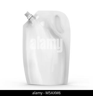Download Detergent refill package, 3d render silver stand-up pouch bag mockup Stock Photo: 175417386 - Alamy
