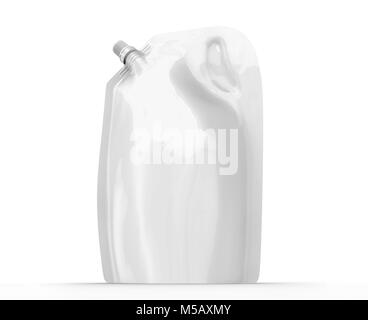 Download Detergent refill package, 3d render silver stand-up pouch bag mockup Stock Photo: 175417397 - Alamy