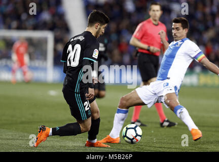 Leganes, Madrid, Spain. 21st Feb, 2018. Marco Asensio (Real Madrid) during the La Liga Santander match between Leganes vs Real Madrid at the Estadio Butarque.Final Score Leganes 1 Real Madrid 3. Credit: Manu Reino/SOPA/ZUMA Wire/Alamy Live News Stock Photo