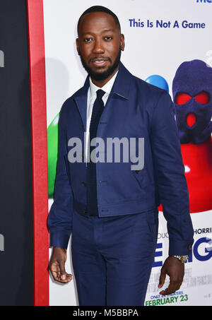 Hollywood, California, USA. 21st February, 2018. Lamorne Morris 22 arrives at New Line Cinema and Warner Bros. Pictures' 'Game Night' Premiere at the TCL Chinese Theatre on February 21, 2018 in Hollywood, California. Credit: Tsuni / USA/Alamy Live News Stock Photo