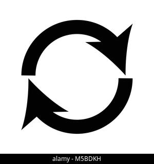Double curved recycle/refresh icon Stock Vector