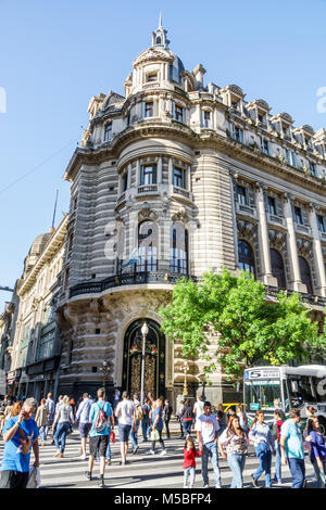 Buenos Aires Argentina,Calle Florida,Centro Naval,social club,Beaux-Arts style architecture,Gaston Louis Mallet,exterior outside,intersection,pedestri Stock Photo