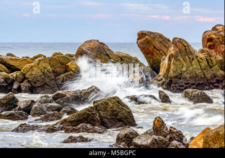 Top of stone on beach at Mui Ne, Phan Thiet, Binh Thuan, Vietnam Stock Photo