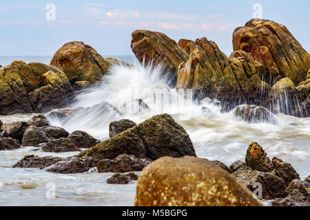 Top of stone on beach at Mui Ne, Phan Thiet, Binh Thuan, Vietnam Stock Photo