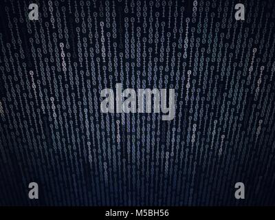 Computer AI intelligence data internet connection concepts. binary code numbers background on computer monitor for computer technology concepts. Priva Stock Photo