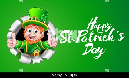 Happy St Patricks Day Leprechaun Thumbs Up Stock Vector