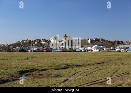 Rye seen from north of the River Rother, East Sussex, England, Great Britain, United Kingdom, UK, Europe Stock Photo