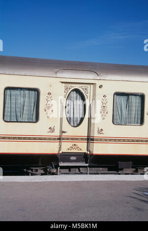 Palace on Wheels train at Jaisalmer station, Rajasthan, India Stock Photo