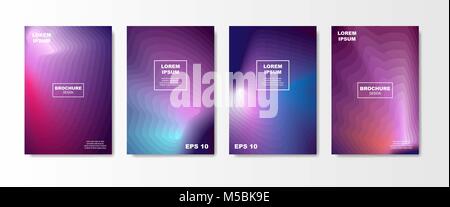 Minimal Liquid cover design set. Future Poster templates with Fluid shapes composition with Geometric halftone colorful gradient texture. vector illustration Stock Vector
