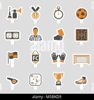 Soccer Icon Sticker Set Stock Vector