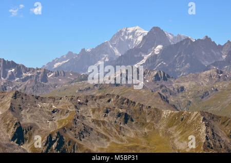 the Mt Blanc as seen from the Swiss side (east) Stock Photo