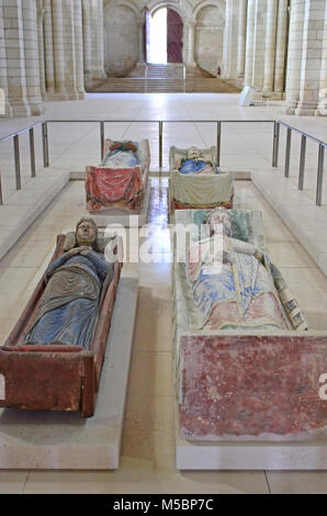 King Henry II, King Richard the Lionheart and Queen Eleanor of Aquitaine, in fontevraux Abbey Stock Photo