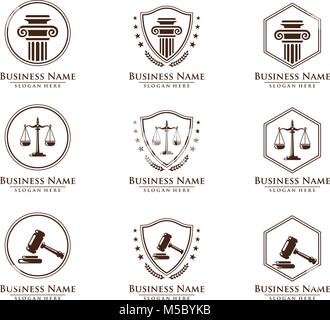 Law and Attorney logo, elegant Law and Attorney Firm vector Logo Design Stock Vector
