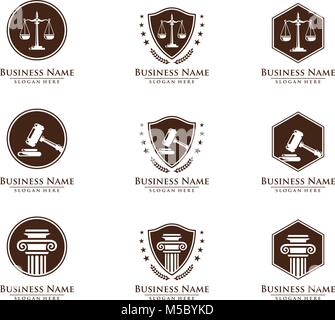 Law and Attorney logo, elegant Law and Attorney Firm vector Logo Design Stock Vector