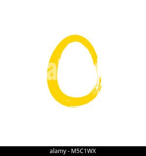 Texture yellow color smear paint on white background Stock Vector