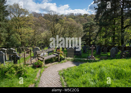 Graveyard at St James' church at Taxal near Whaley Bridge, Derbyshire, England. Stock Photo