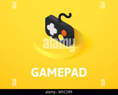 Gamepad isometric icon, isolated on color background Stock Vector