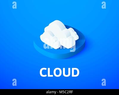 Cloud isometric icon, isolated on color background Stock Vector