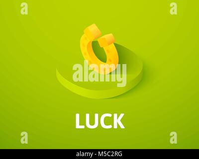 Luck isometric icon, isolated on color background Stock Vector