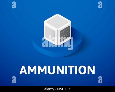 Ammunition isometric icon, isolated on color background Stock Vector