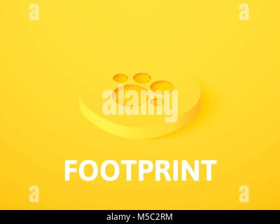 Footprint isometric icon, isolated on color background Stock Vector