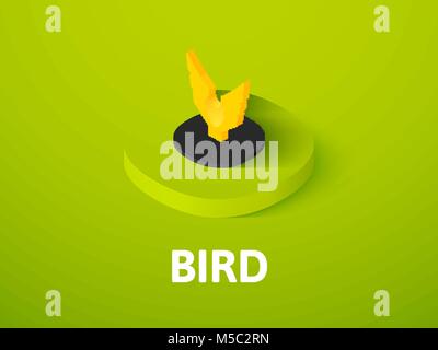 Bird isometric icon, isolated on color background Stock Vector