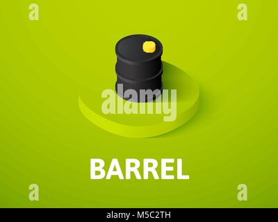 Barrel isometric icon, isolated on color background Stock Vector