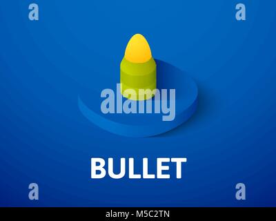 Bullet isometric icon, isolated on color background Stock Vector