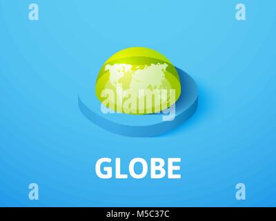 Globe isometric icon, isolated on color background Stock Vector