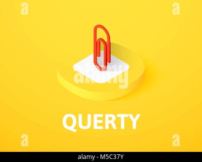 Clip isometric icon, isolated on color background Stock Vector