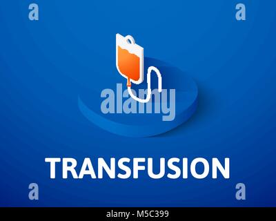 Transfusion isometric icon, isolated on color background Stock Vector