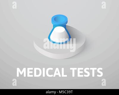 Medical tests isometric icon, isolated on color background Stock Vector
