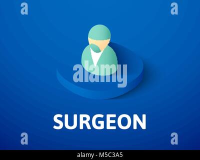 Surgeon isometric icon, isolated on color background Stock Vector