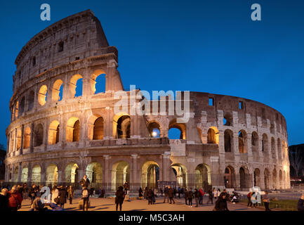 Colosseum by Night in Rome, Italy Stock Photo