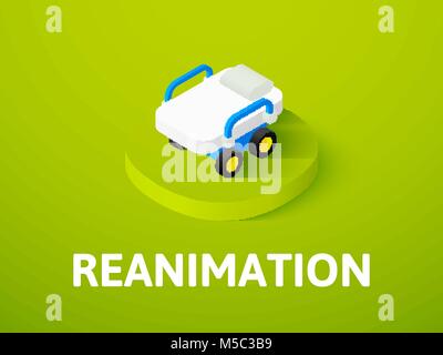 Reanimation isometric icon, isolated on color background Stock Vector