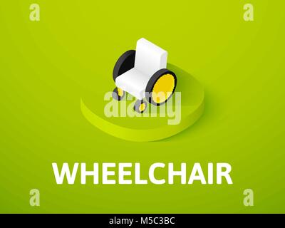 Wheelchair isometric icon, isolated on color background Stock Vector