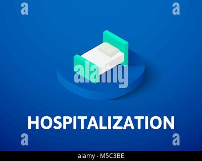 Hospitalization isometric icon, isolated on color background Stock Vector