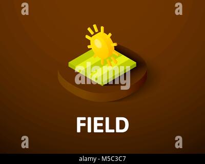Field isometric icon, isolated on color background Stock Vector