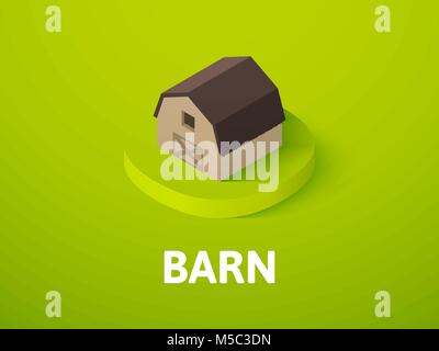 Barn isometric icon, isolated on color background Stock Vector