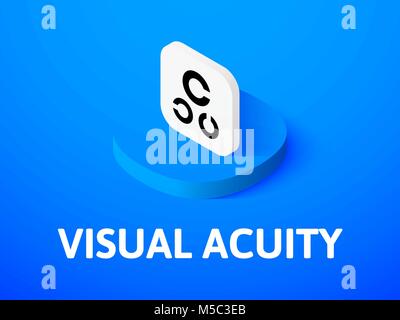 Visual acuity isometric icon, isolated on color background Stock Vector