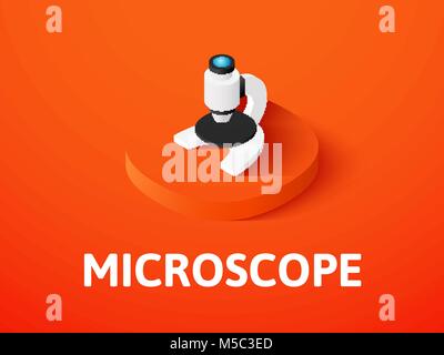 Microscope isometric icon, isolated on color background Stock Vector