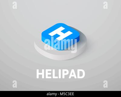 Helipad isometric icon, isolated on color background Stock Vector