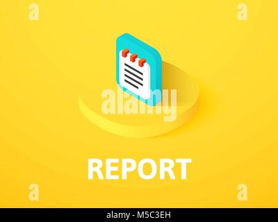 Report isometric icon, isolated on color background Stock Vector