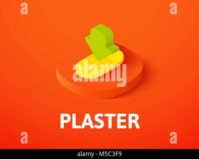 Plaster isometric icon, isolated on color background Stock Vector