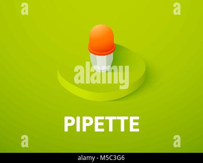 Pipette isometric icon, isolated on color background Stock Vector