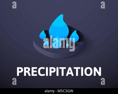 Precipitation isometric icon, isolated on color background Stock Vector