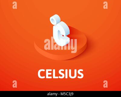 Celsius isometric icon, isolated on color background Stock Vector